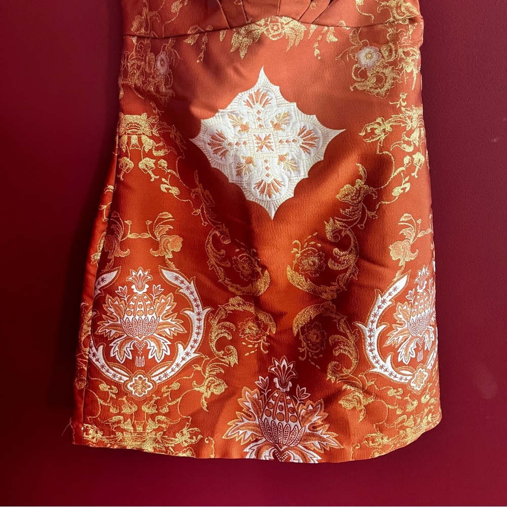 Free People Strapless Damask Mini Dress - Picture 12 of 16
